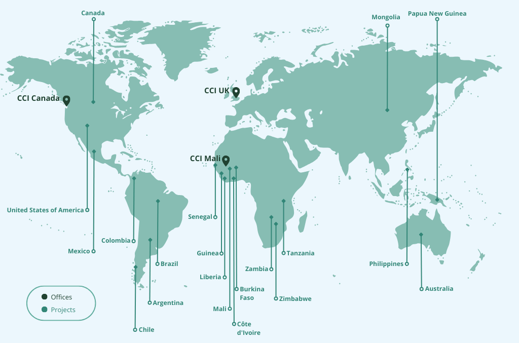 Mapa mundial de la CCI